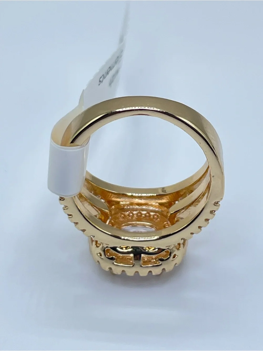 Swarovski Crystal Elements White Crystal Halo Statement Ring Bold Sz 8